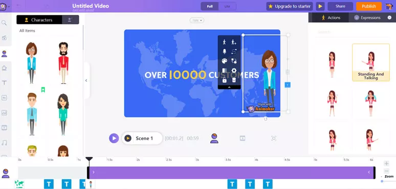 Make an animated educational video by Animaker
