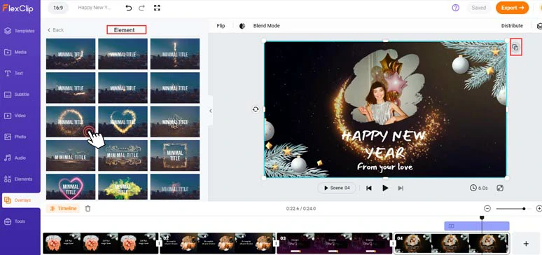 Use creative effects overlays to enhance the vibes of the New Year festivity