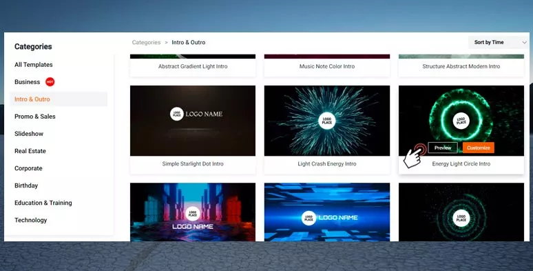 Select a pre-made logo template
