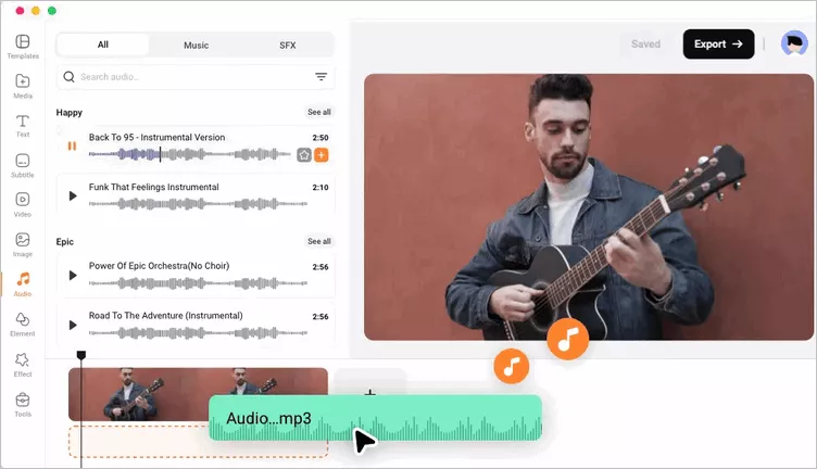 Pre-Edit Your Instagram Story Video With Longer Music Using FlexClip