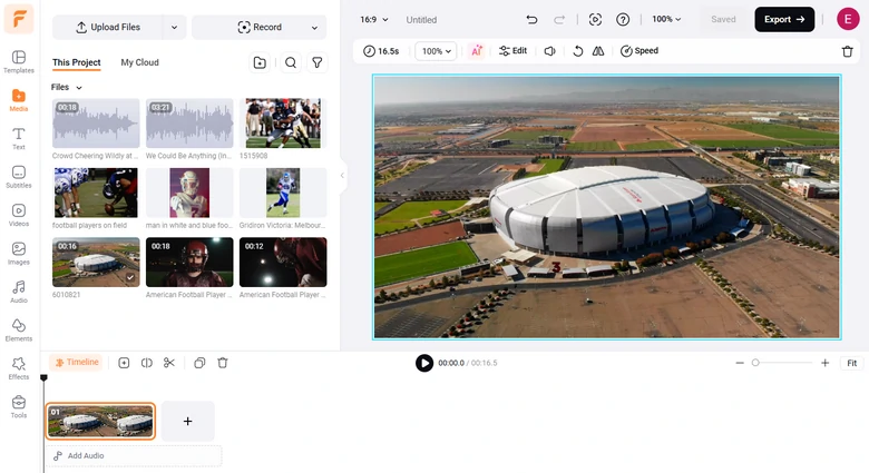 Upload NFL Resources to FlexClip