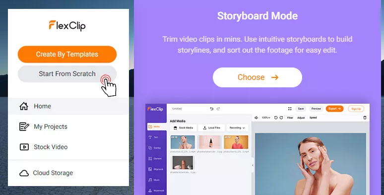 Launch the FlexClip video editor