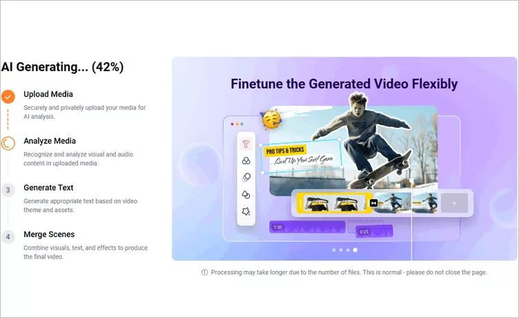 Use the Auto Edit Tool to Make a Reel with Multiple Photos - Generate