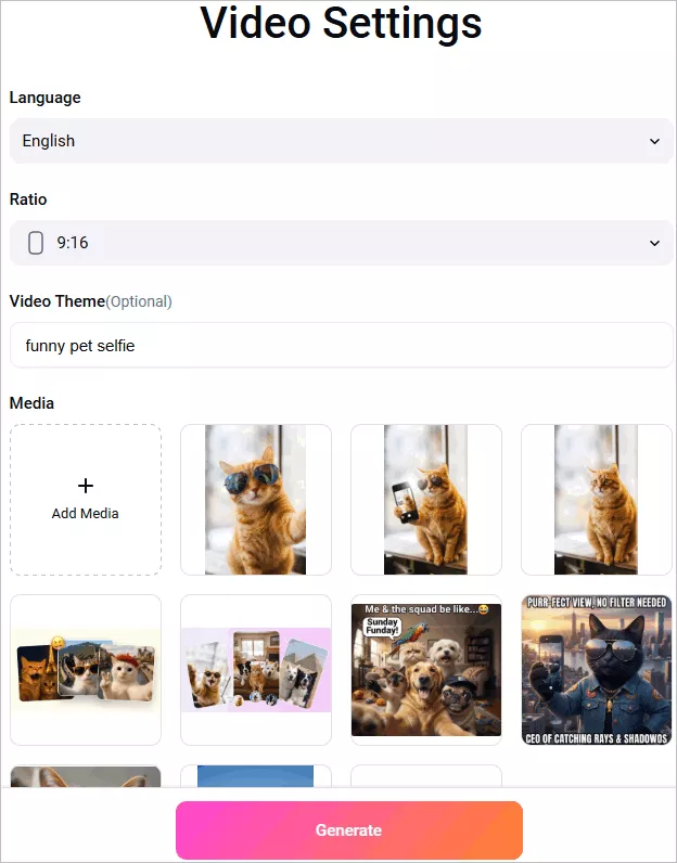 Use the Auto Edit Tool to Make a Reel with Multiple Photos - Settings