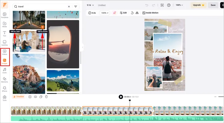 Make Reels with Photos with FlexClip - Step 2