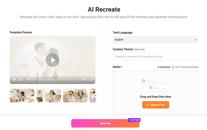 FlexClip AI Recreate
