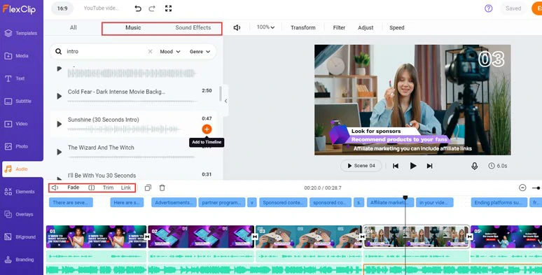 Add royalty-free music and sound effects to YouTube videos