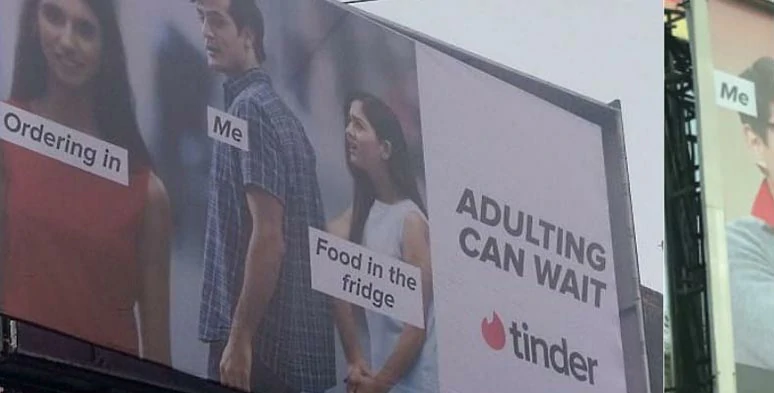 Tinder verwendet Memes, um seine neue Markenkampagne zu vermarkten. Meme Marketing