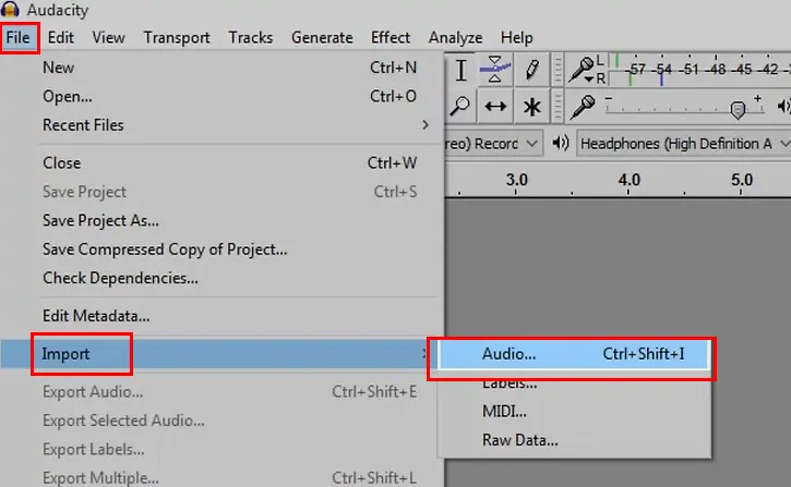 How to Make Songs Mashup with Audacity - Import the Audio Materials