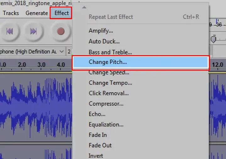 How to Make Songs Mashup with Audacity - Edit the Audio Pitch