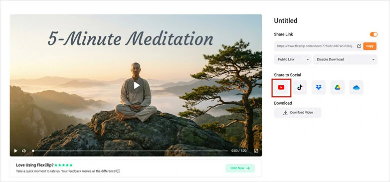 Finalize and Share Your Meditation Video to YouTube