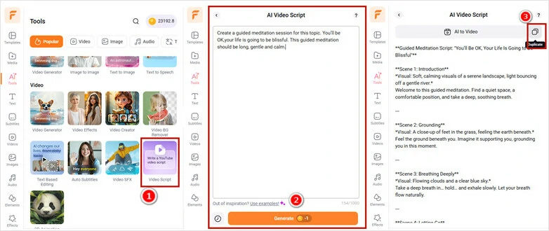 Prepare the Meditation Session Script