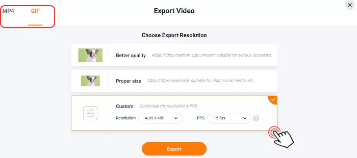 Export edited meme in gif