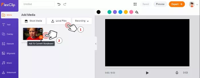 Upload photos to FlexClip meme maker