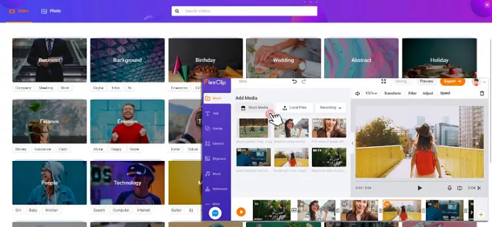 Use license-free HD videos and photos in FlexClip meme maker