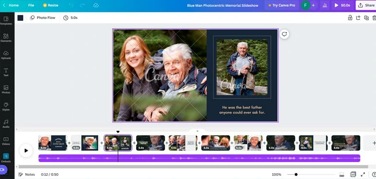 Make memorial videos with Canva memorial video maker