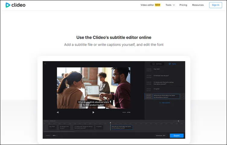 Merge Subtitles with Video - Clideo