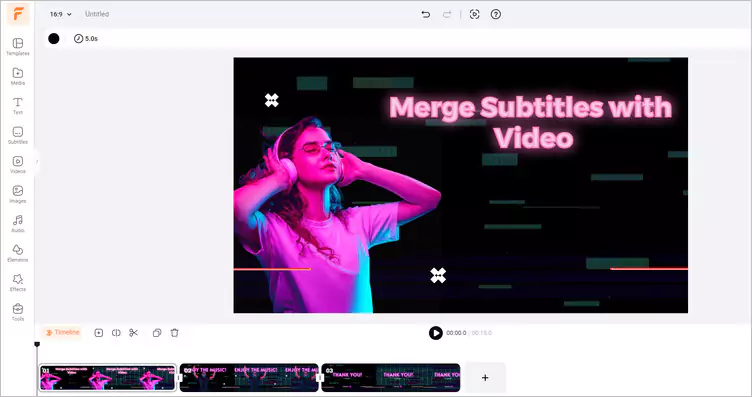 Penggabungan Video dan Subtitle yang Hebat - FlexClip