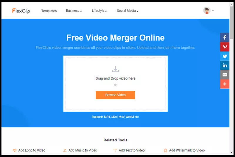 FlexClip video merger online.