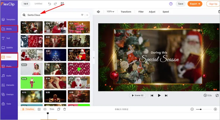 Make an Animated Christmas GIF - Add Footage