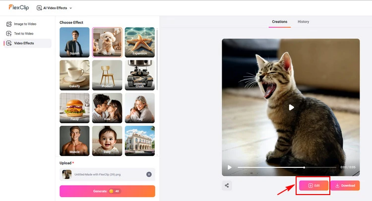 Switch to Editing Page - FlexClip