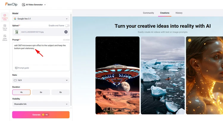 Type 360° Microwave Movement Prompt - FlexClip