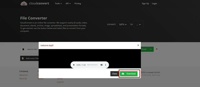 Download the Converted MP3 File