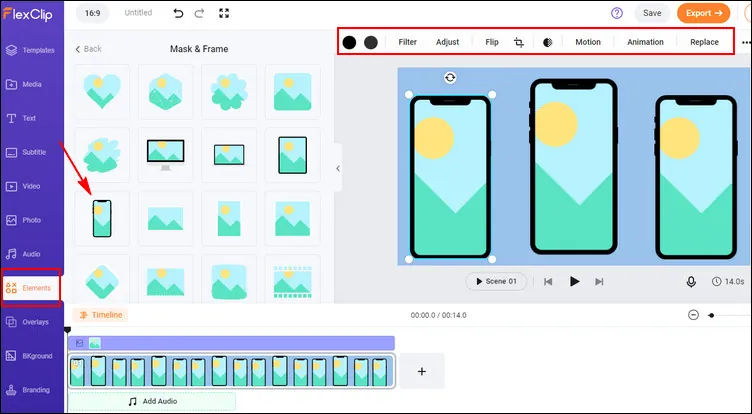 Add Mobile Phone Mockup Frames to Video  - Select
