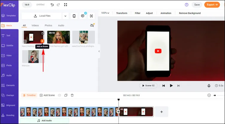 Add Mobile Frames to Video - Upload