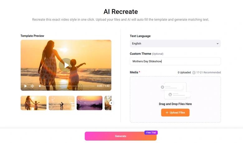 FlexClip's AI Generating Mother's Day Video
