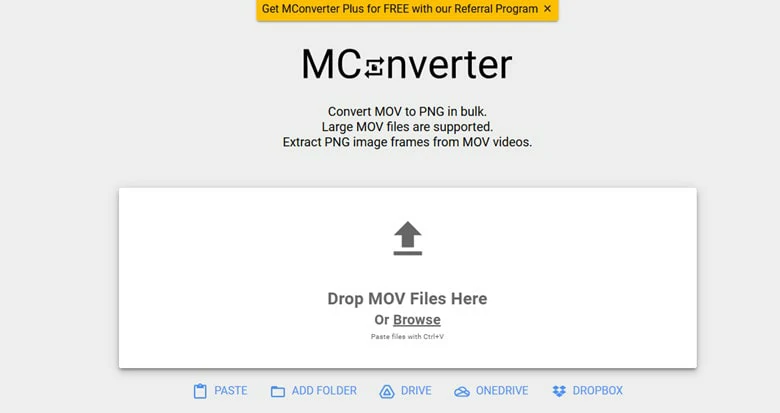 Access MConverter Through Browser and Upload Your MOV File