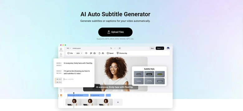 AI Subtitle Generator in FlexClip