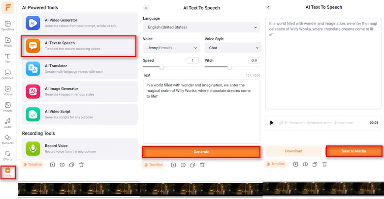 FlexClip AI Text to Speech