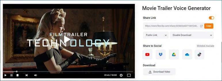 Easily share and repurpose your movie trailers