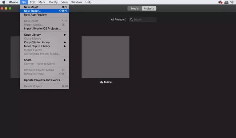 Make a Movie Trailer in iMovie on Mac - Step 1