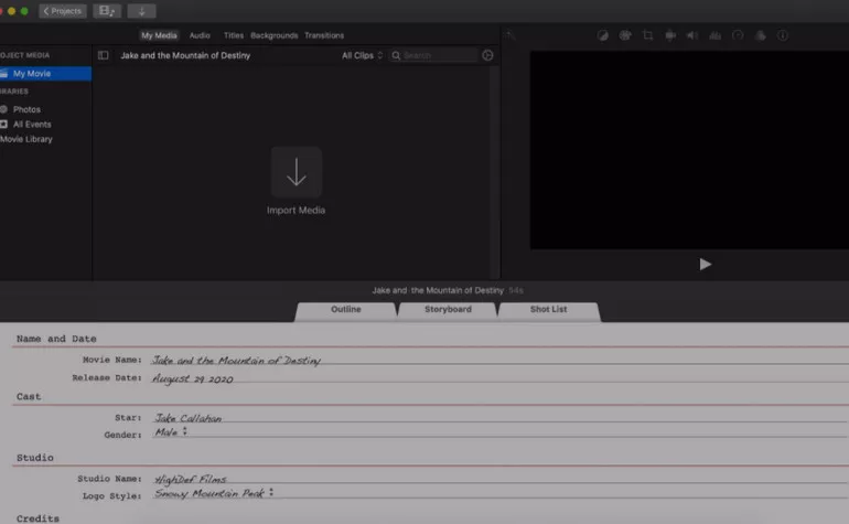 Make a Movie Trailer in iMovie on Mac - Step 3