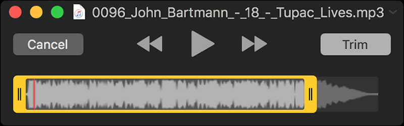Cut the MP3 file with Quick Time Player