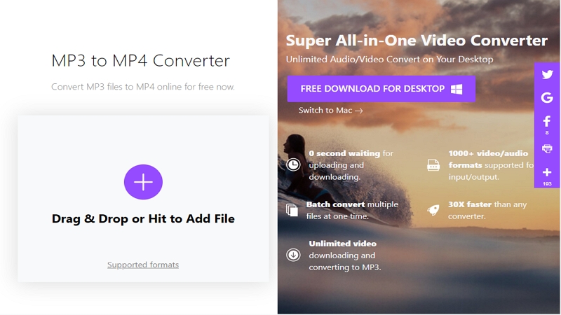 MP3 to MP4 Converter - Online Uniconverter