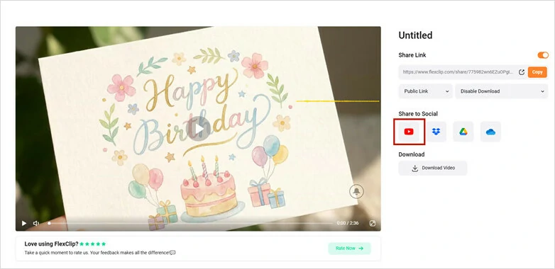 Export and Share Your MP3 Video to YouTube