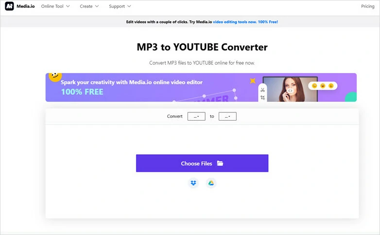 MP3 to YouTube Converters Online - Media.io