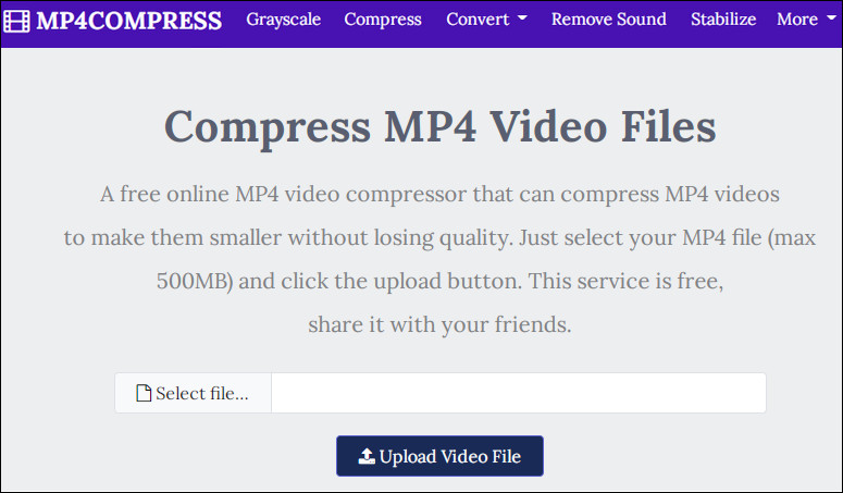 Mp4 video store compressor online