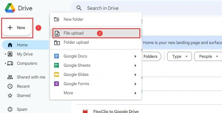 Upload your MP4 video to Google Drive