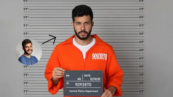 FlexClip's Fake Mugshot Example