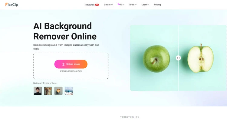 Upload Portrait to AI Background Remover - FlexClip