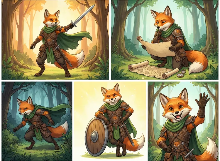 Consistent Character in Multiple Poses