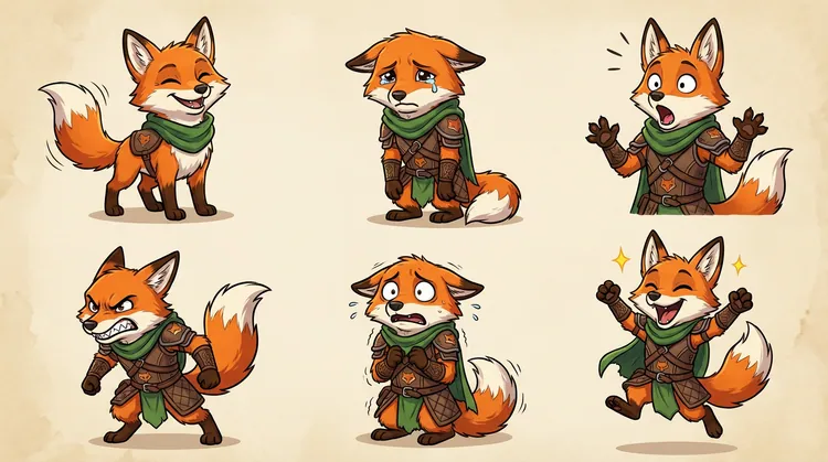 Consistent Character Expression Sheet