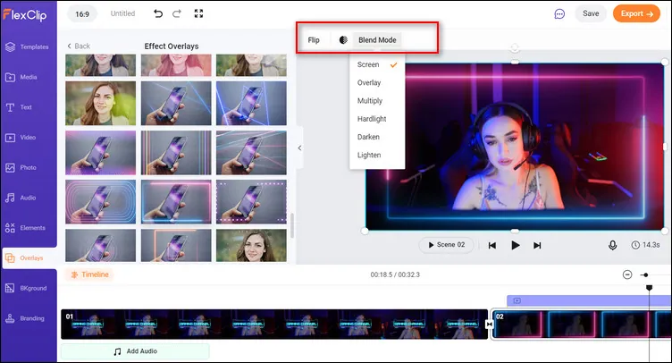 Add Neon Overlay Effect to Your Video - Adjust Overlay