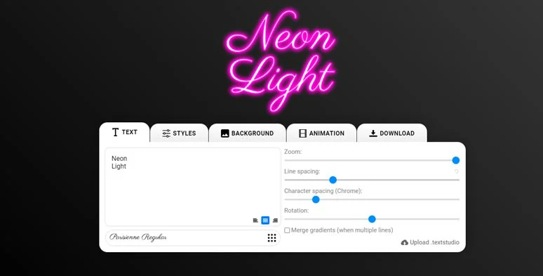 Use TextStudio neon text generator to create 3D neon texts