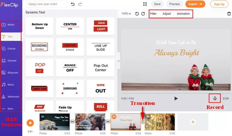 Make a Happy New Year Video: Make Edits