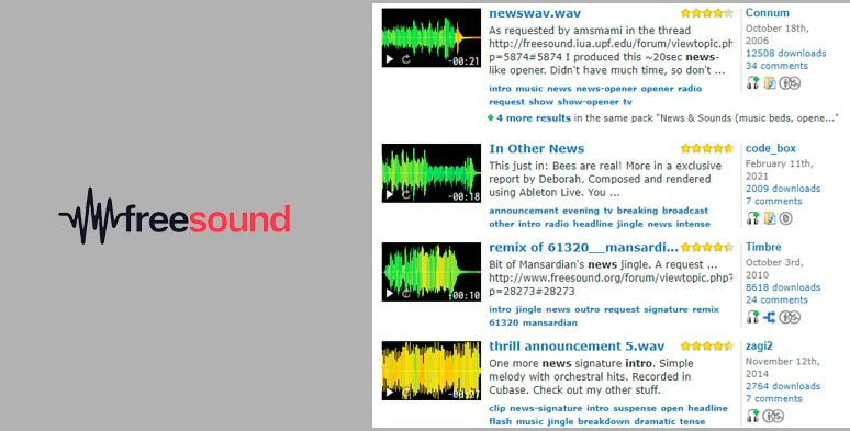 Download royalty-free news intro music from FreeSound.org